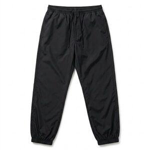 Men's Black Elastic-Waist Jogger Pants with Drawstring-L